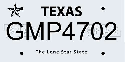 GMP4702 Texas License Plate