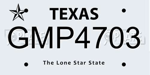 GMP4703 Texas License Plate