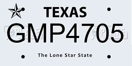 GMP4705 Texas License Plate