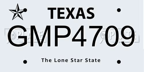 GMP4709 Texas License Plate