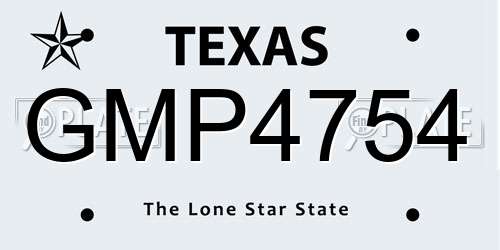 GMP4754 Texas License Plate