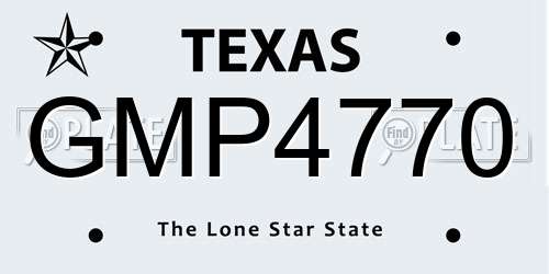GMP4770 Texas License Plate