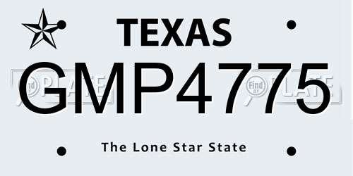 GMP4775 Texas License Plate