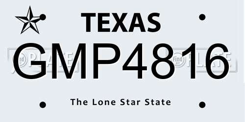 GMP4816 Texas License Plate
