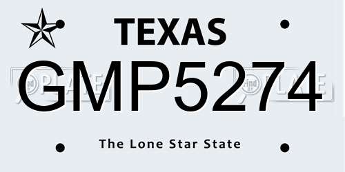 GMP5274 Texas License Plate