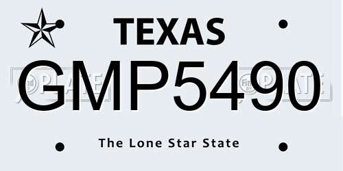 GMP5490 Texas License Plate
