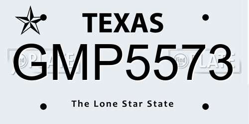 GMP5573 Texas License Plate