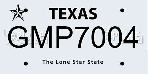 GMP7004 Texas License Plate