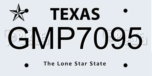 GMP7095 Texas License Plate