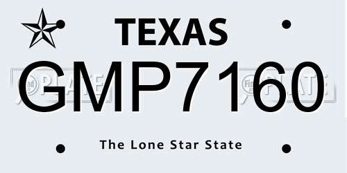 GMP7160 Texas License Plate