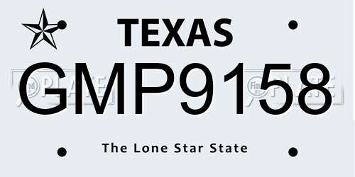 GMP9158 Texas License Plate