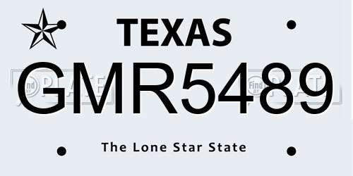 GMR5489 Texas License Plate
