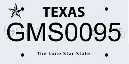 GMS0095 Texas License Plate