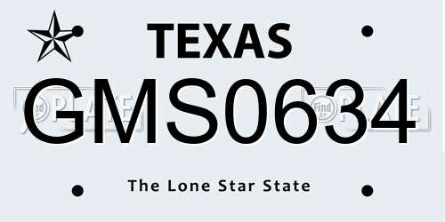 GMS0634 Texas License Plate