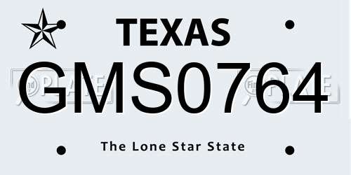 GMS0764 Texas License Plate