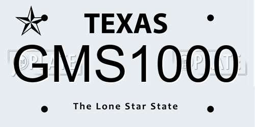 GMS1000 Texas License Plate