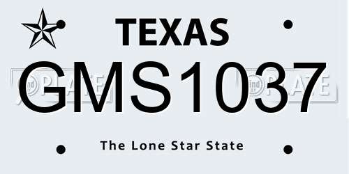 GMS1037 Texas License Plate