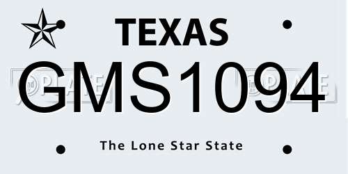 GMS1094 Texas License Plate