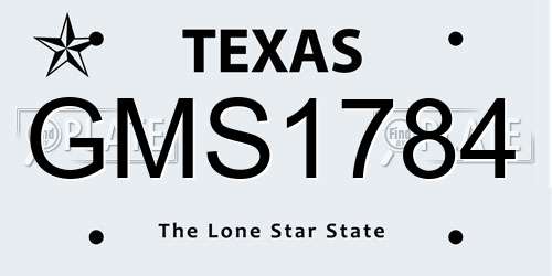 GMS1784 Texas License Plate