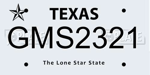 GMS2321 Texas License Plate