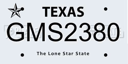 GMS2380 Texas License Plate