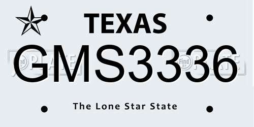 GMS3336 Texas License Plate