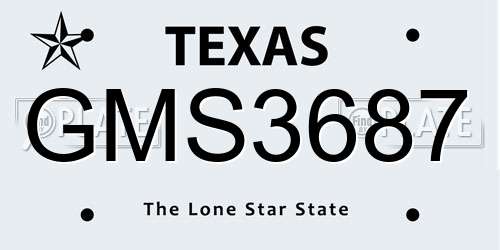 GMS3687 Texas License Plate