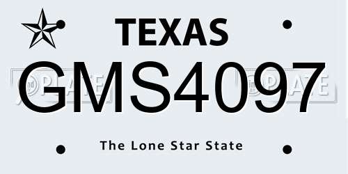 GMS4097 Texas License Plate