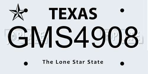GMS4908 Texas License Plate