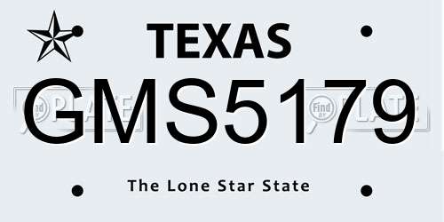 GMS5179 Texas License Plate
