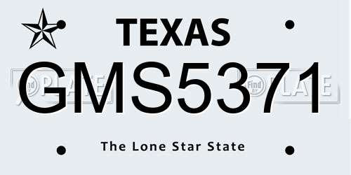 GMS5371 Texas License Plate