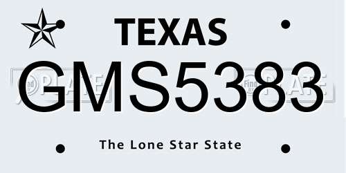 GMS5383 Texas License Plate