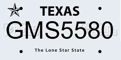GMS5580 Texas License Plate