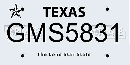 GMS5831 Texas License Plate
