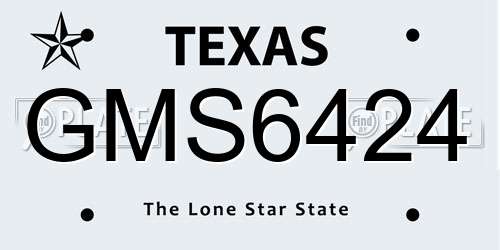 GMS6424 Texas License Plate