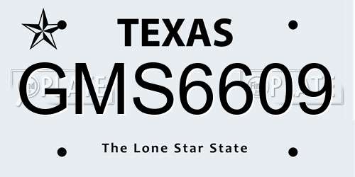 GMS6609 Texas License Plate