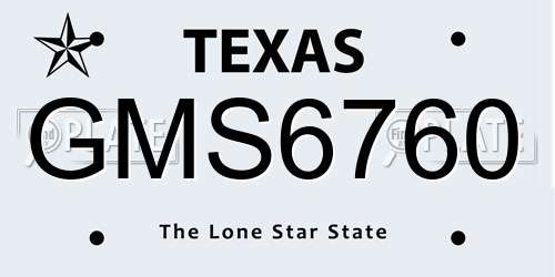 GMS6760 Texas License Plate