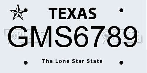 GMS6789 Texas License Plate