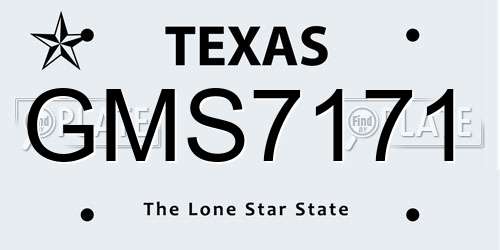 GMS7171 Texas License Plate