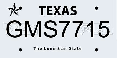 GMS7715 Texas License Plate