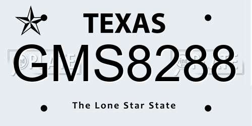 GMS8288 Texas License Plate