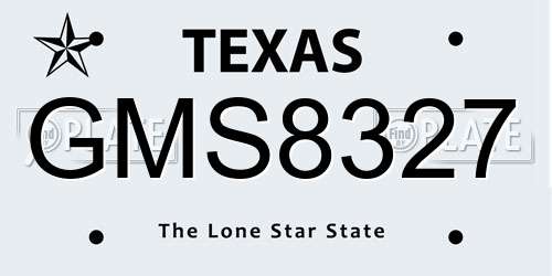 GMS8327 Texas License Plate