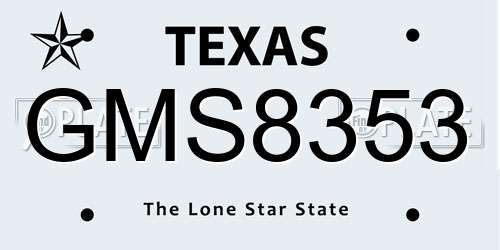 GMS8353 Texas License Plate