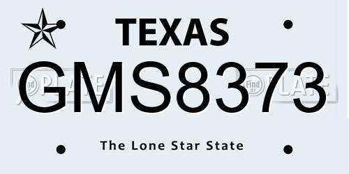GMS8373 Texas License Plate