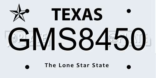 GMS8450 Texas License Plate