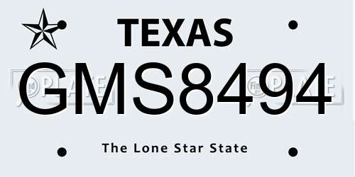 GMS8494 Texas License Plate