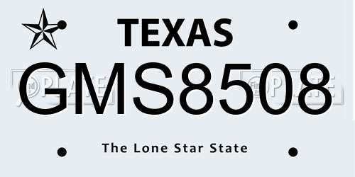 GMS8508 Texas License Plate