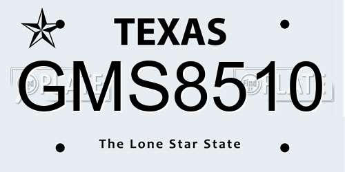 GMS8510 Texas License Plate
