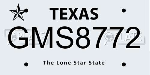 GMS8772 Texas License Plate