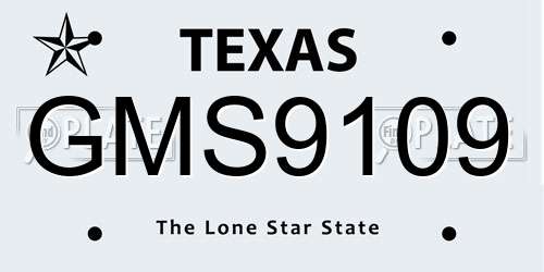 GMS9109 Texas License Plate